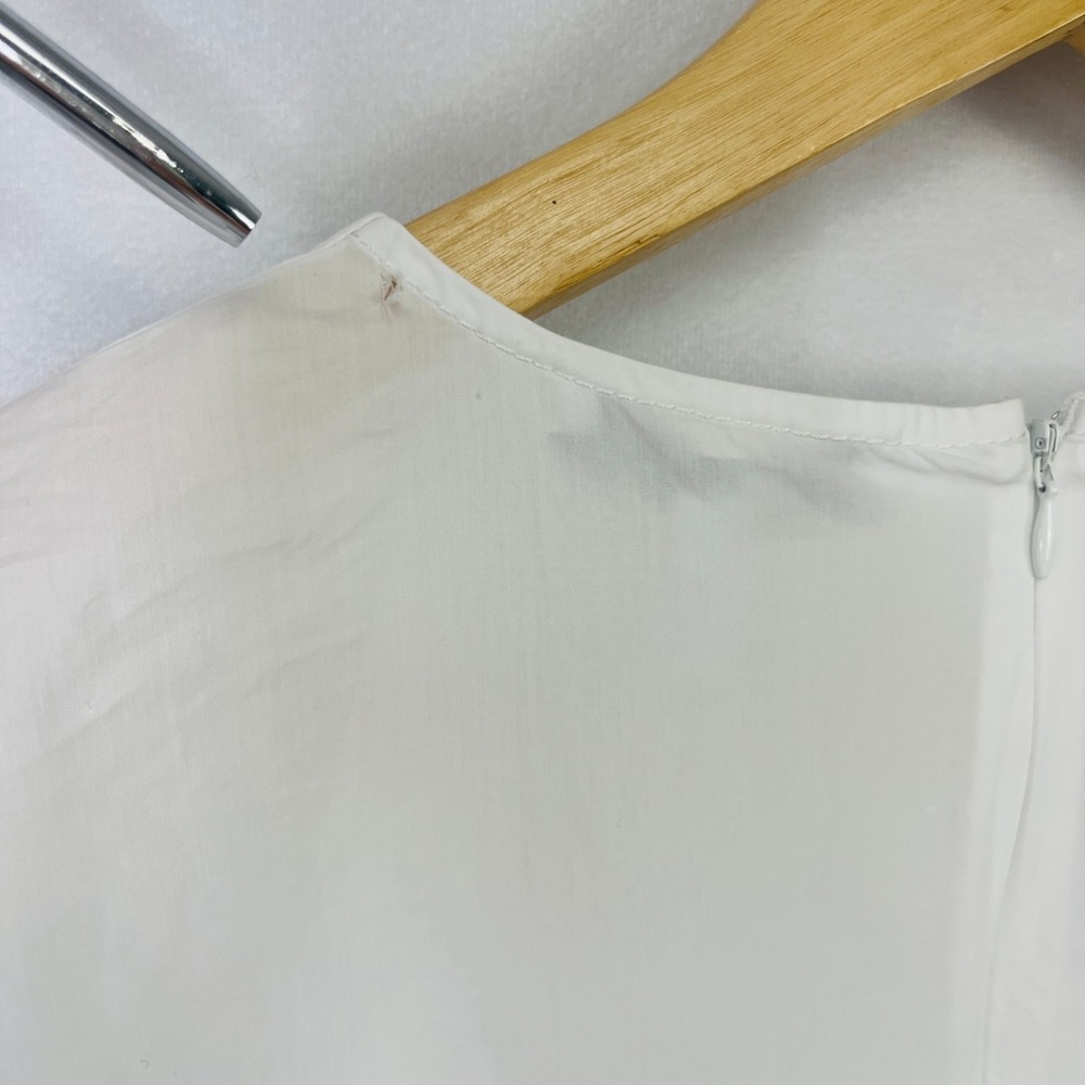 Derek Lam 10 Crosby NWD Noe Blouse Optic White Sz 16 Quiet Luxury - Picture 10 of 16